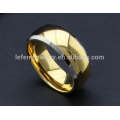 Anillo de tungsteno de oro de 18k oro simple para hombres